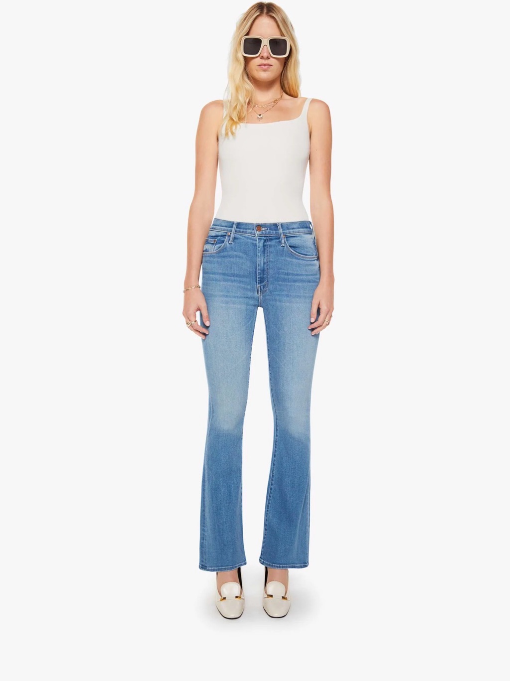New Mother The Lil' Weekender Mid Rise Jean In “Read Between The Lines” Sz 25
